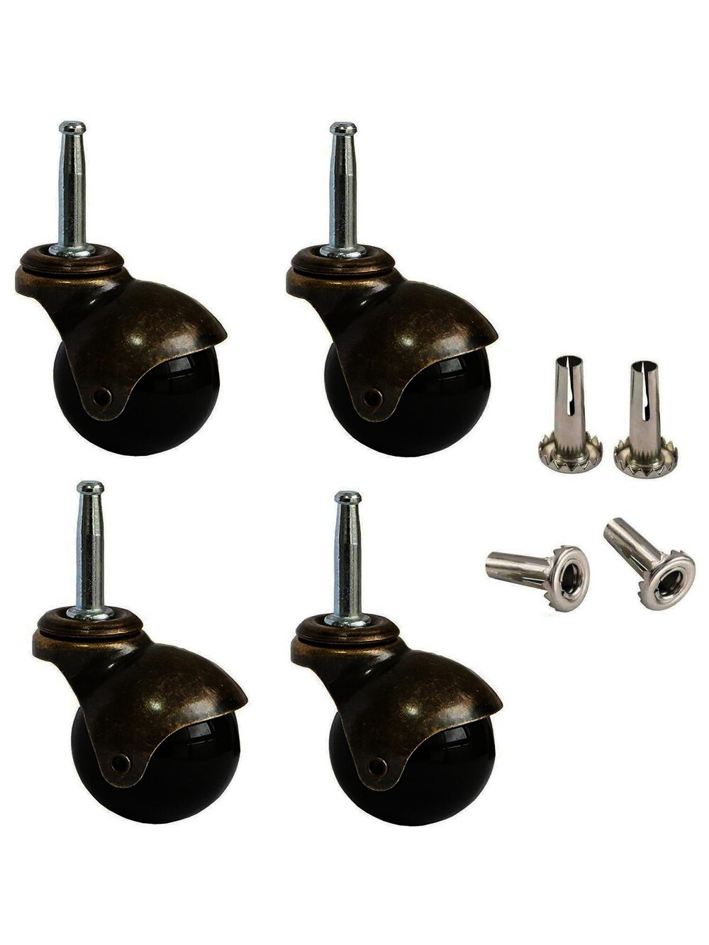 AAGUT 2" Ball Casters Stem Caster Wheels Set of 4 with 5/16" x 1-1/2" (8 x 38...